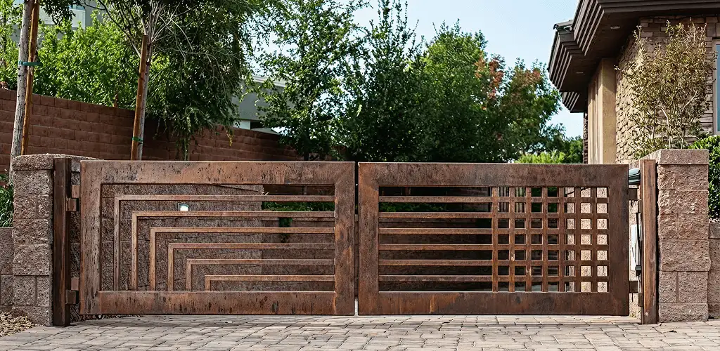Custom driveway gate installation for a home entrance in Long Beach, CA