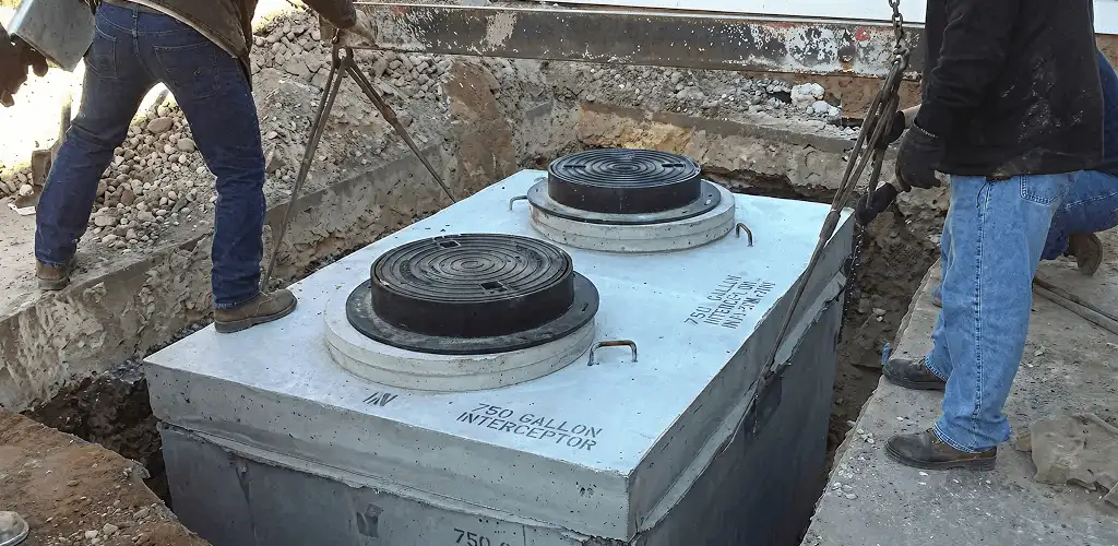 Grease trap installation for a commercial property drainage system in Long Beach, CA