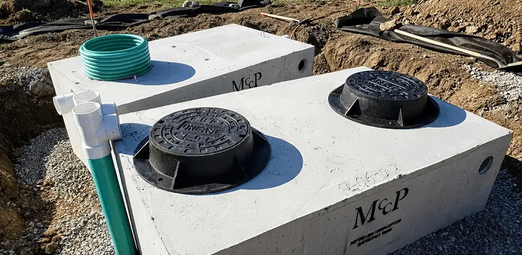 Grease trap installation unit set in place for drainage protection in Long Beach, CA