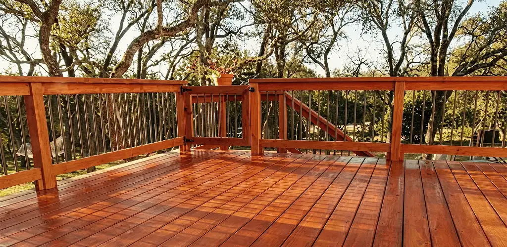 Deck sealing results with a freshly sealed wood deck in Long Beach, CA